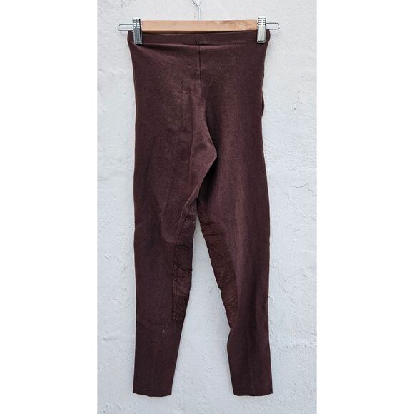 Vintage 90s Equestrian Design Riding Pants Small Brown Pull On Leggings Suede - Picture 7 of 12
